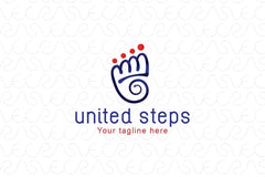 United Steps - People Community Group Stock Logo Template