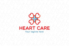 Heart Care - Iconic Stock Logo Design for Medical & Health Care Stream