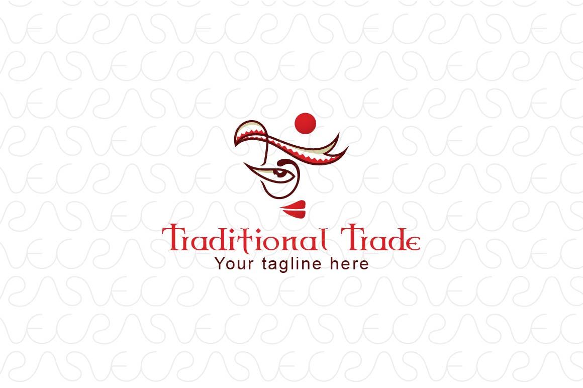 Traditional Trade - Abstract Creative Indian Women Face Stock Logo Template