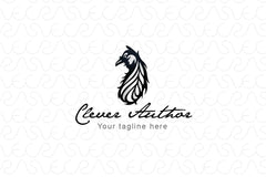 Clever Author - Creative Writer Stock Logo Template of Abstract Crow Bird Feather