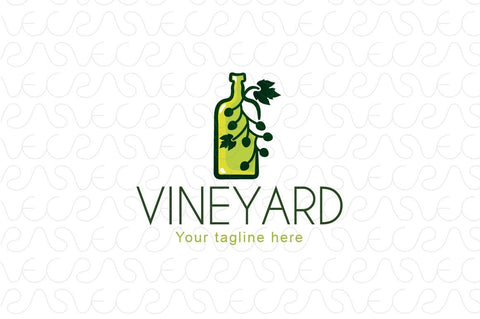 Vineyard - Grape Wine Bottle Stock Logo Template for Farming & Production
