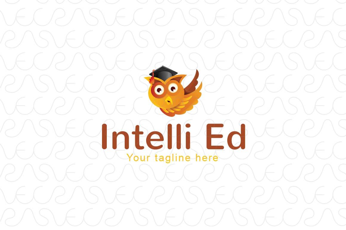 Intelli Ed - Cute Owl Bird Educational Stock Logo Template