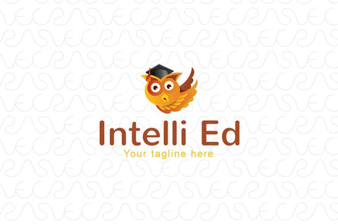 Intelli Ed - Cute Owl Bird Educational Stock Logo Template