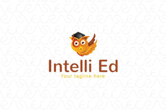 Intelli Ed - Cute Owl Bird Educational Stock Logo Template