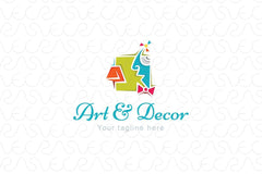 Art & Décor - House Furnishing Stock Logo Design Template for Interiors