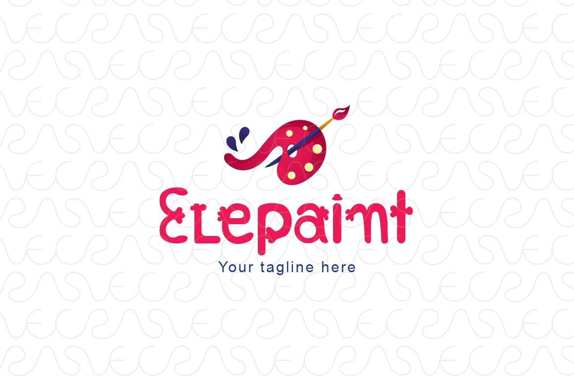 Elepaint - Elephant Trunk Artistic Logo Design