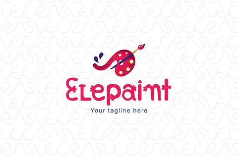 Elepaint - Elephant Trunk Artistic Logo Design