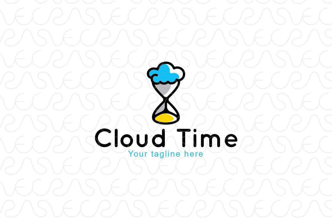 Cloud Time - Abstract Sand Clock Stock Logo Template