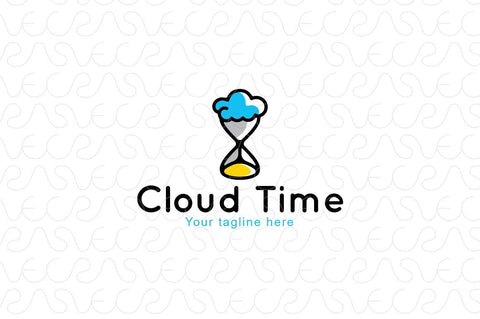 Cloud Time - Abstract Sand Clock Stock Logo Template