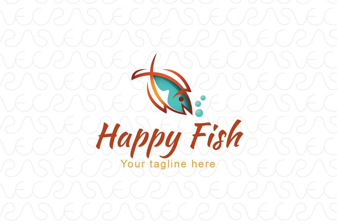 Happy Fish - Sea Creature Stock Logo Design