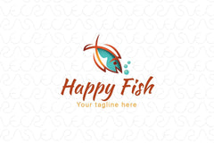 Happy Fish - Sea Creature Stock Logo Design