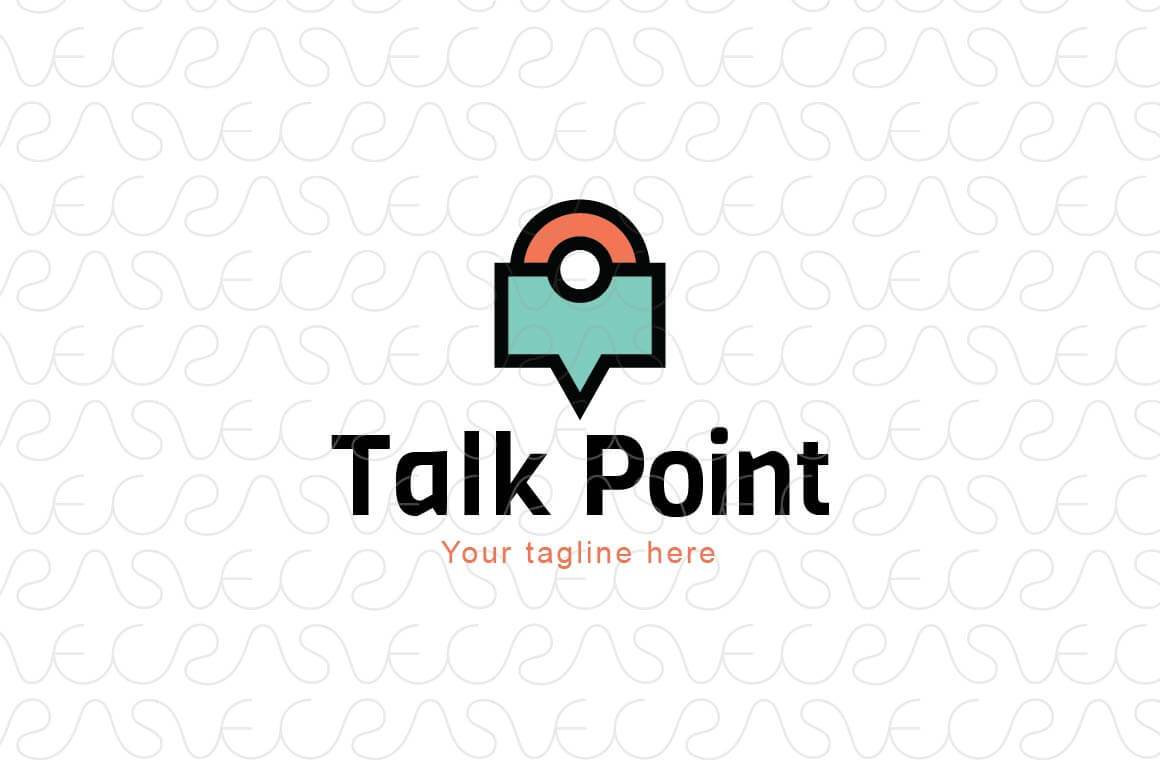 Talk point - Location & Communication Minimal Iconic Logo Template