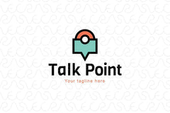 Talk point - Location & Communication Minimal Iconic Logo Template