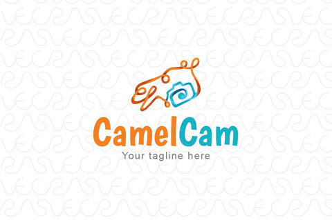 Endless Fun - Desert Animal Camel Stock Logo Template for Tourism, Photography Studio & App