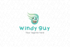 Windy Guy - Funny Boy Stock Logo Template