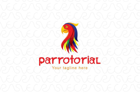 Parrotorial - Colourful Wild Bird Stock Logo Template of Macaw Parrot