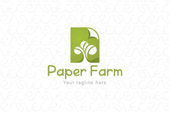 Paper Farm - Eco friendly Stock Logo Template for Stationary & Paper Manufacturing