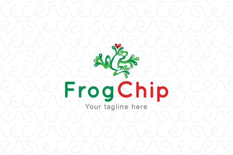 Frog Chip - Amphibian Animal Toad Creative Stock Logo Template