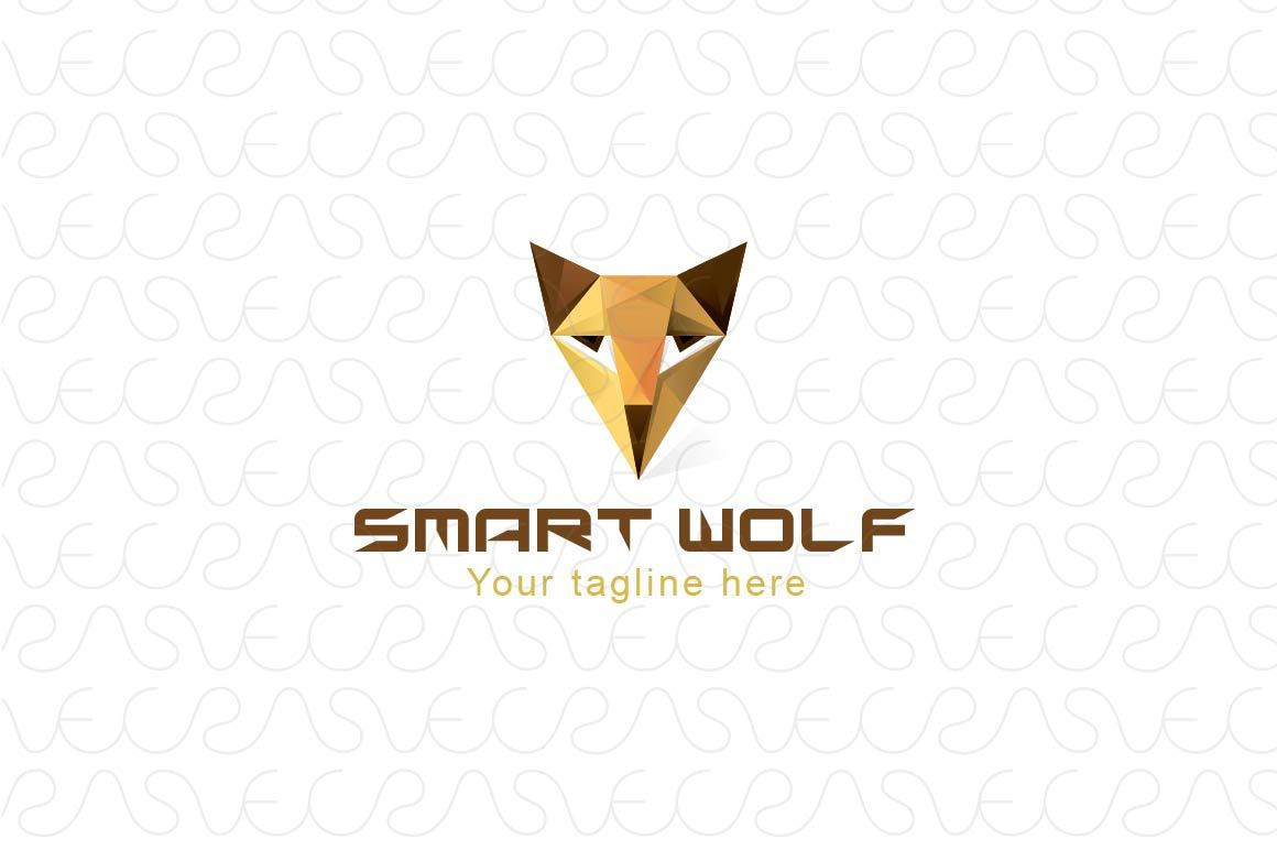 Smart Wolf - Wild Animal Abstract Geometrical Stock Logo Template 