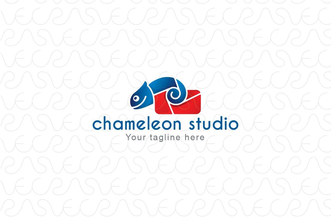 Chameleon Studio - Abstract Creative Reptile Animal Stock Logo Design for Photography Studio