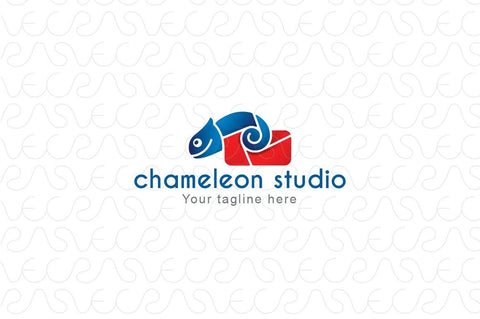 Chameleon Studio - Abstract Creative Reptile Animal Stock Logo Design for Photography Studio