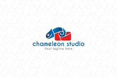 Chameleon Studio - Abstract Creative Reptile Animal Stock Logo Design for Photography Studio