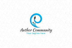 Author Community - Abstract Stock Logo Template for Scripting & Blogging