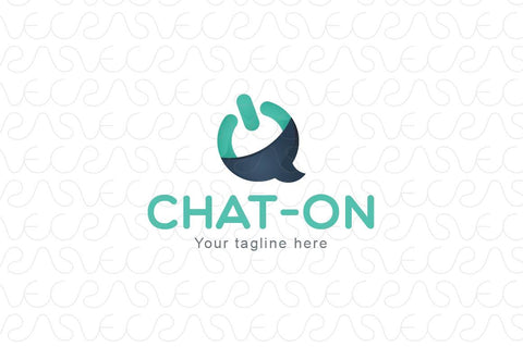 Chat On - Abstract Power Button with Chat Bubble Stock Logo Template
