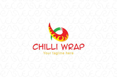 Chili Wrap - Hot & Spicy Food Stock Logo Template