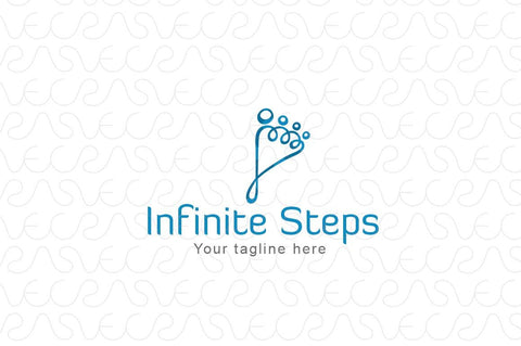 Infinite Steps - Human Foot Print in Linear Style Stock Logo Template
