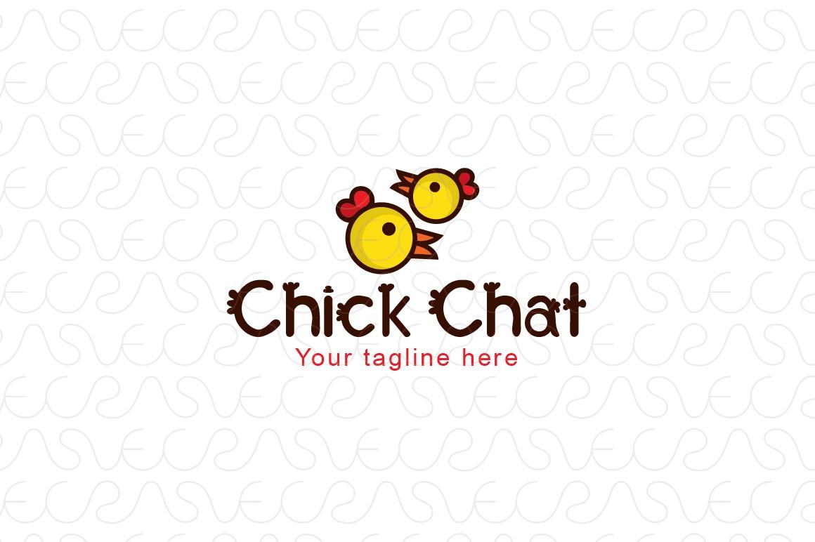 Chick Chat - Cute Birds Stock Logo Template