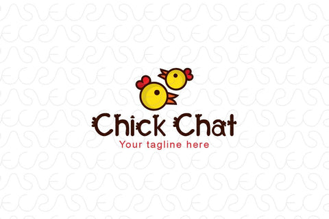 Chick Chat - Cute Birds Stock Logo Template