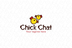 Chick Chat - Cute Birds Stock Logo Template