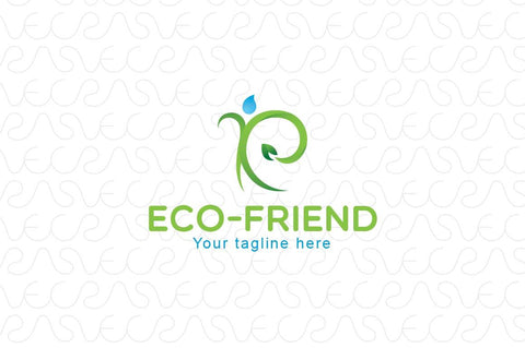 Eco - Friend - Abstract Water Drop and Plant Figure Stock Logo Template of Nature & Environment