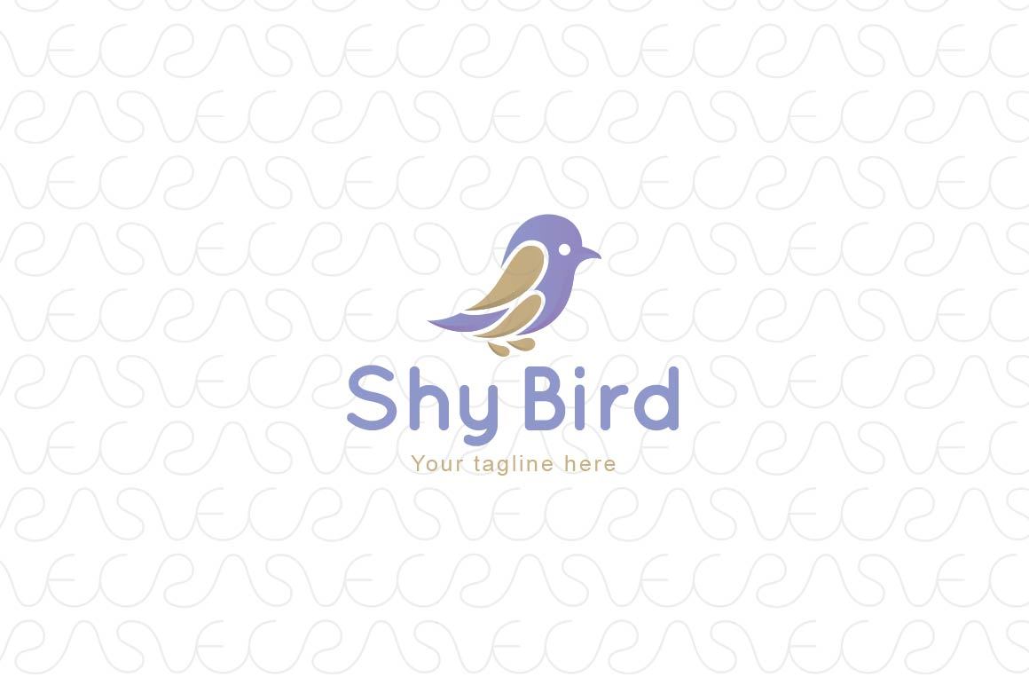 Shy Bird - Simple & Cute Sparrow Stock Logo Template