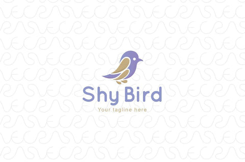 Shy Bird - Simple & Cute Sparrow Stock Logo Template