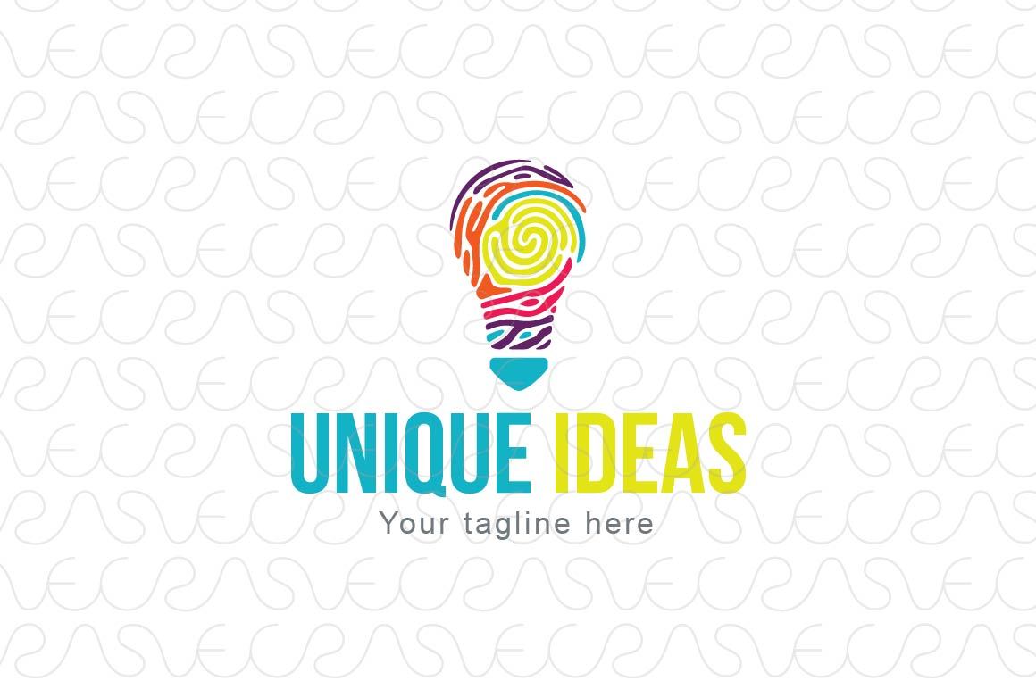 Unique Ideas - Fingerprints Bulb Abstract Stock Logo Template