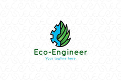 Eco Engineer - Environment Friendly Manufacturing Industry Stock Logo Template