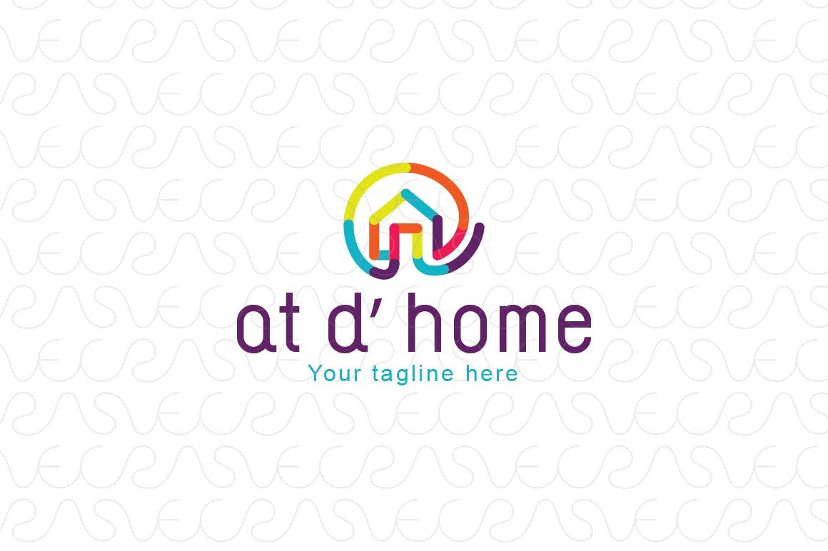 At the Home - Online Property Site Symbolic Stock Logo Template