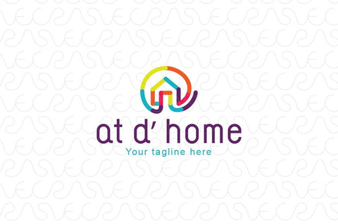 At the Home - Online Property Site Symbolic Stock Logo Template