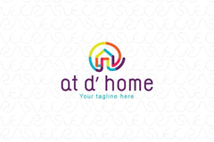 At the Home - Online Property Site Symbolic Stock Logo Template
