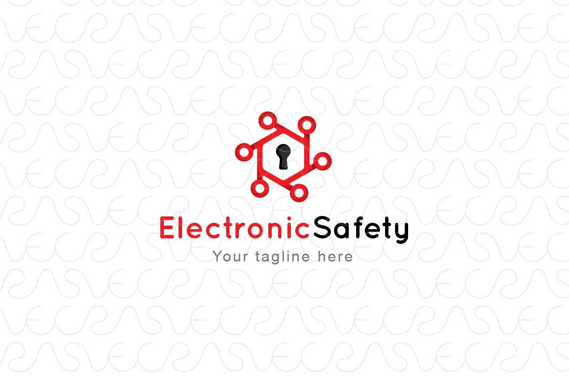 Electronic Safety - Simple Iconic  Digital Lock Stock Logo Template