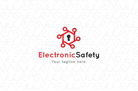 Electronic Safety - Simple Iconic  Digital Lock Stock Logo Template