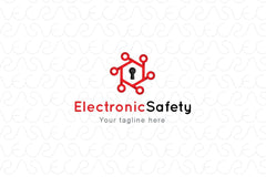Electronic Safety - Simple Iconic  Digital Lock Stock Logo Template