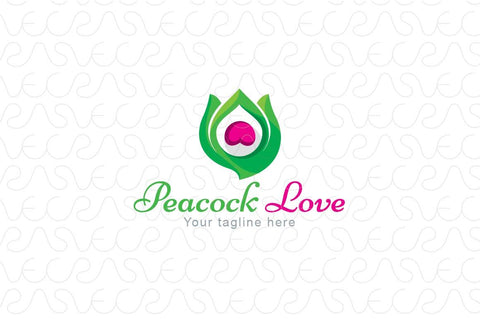 Peacock Love - Creative Bird Feather Stock Logo Template