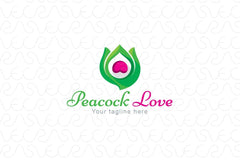Peacock Love - Creative Bird Feather Stock Logo Template