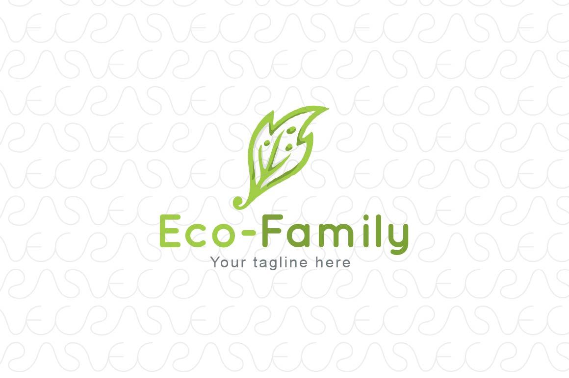 Eco-Family - Nature & Environment Community Stock Logo Template for Organic Products