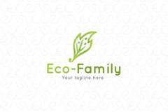 Eco-Family - Nature & Environment Community Stock Logo Template for Organic Products