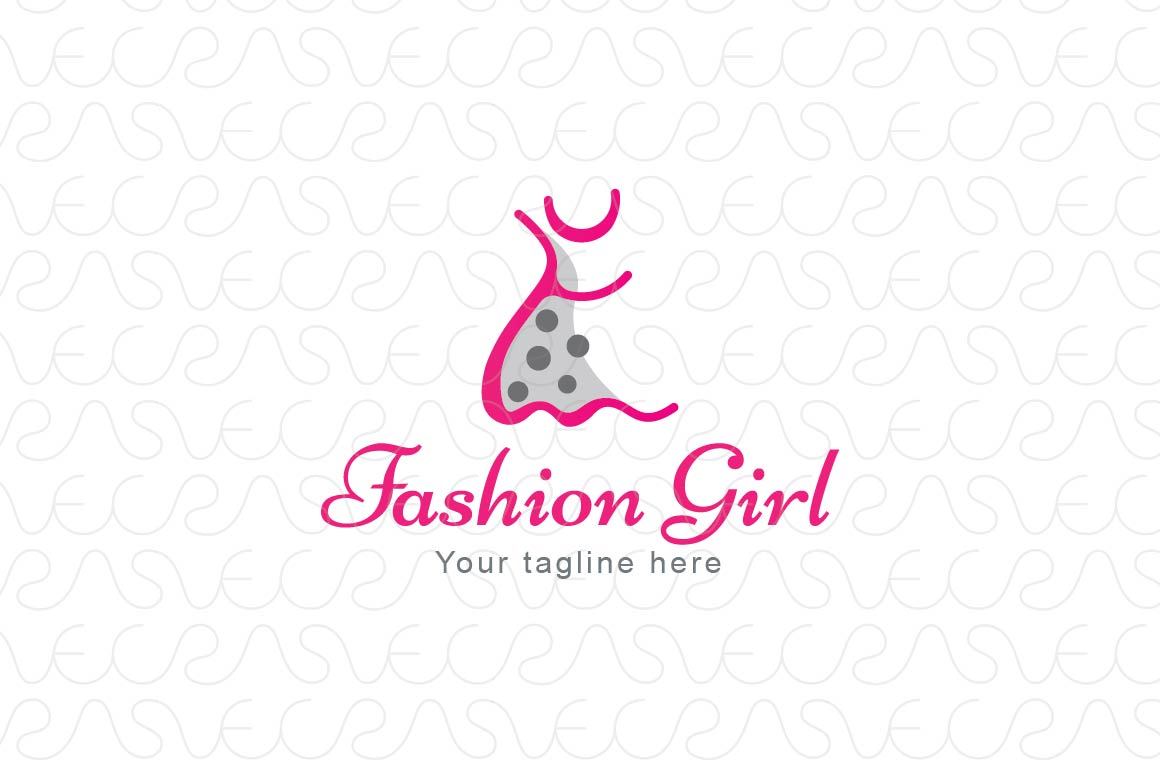 Fashion Girl - Creative Trendy Frock Abstract Graphic Stock Logo Template for Garments Store & Boutique
