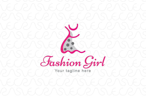 Fashion Girl - Creative Trendy Frock Abstract Graphic Stock Logo Template for Garments Store & Boutique